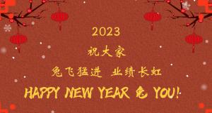 時(shí)間流逝的腳步，擋不住我們對(duì)過去的回望， 遠(yuǎn)方未知的艱苦，奪不走我們對(duì)前程的向往。 2023，祝大家兔飛猛進(jìn)  業(yè)績長虹！